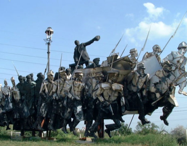 Image showing Revolutionary Sculpture Scene from Memento Park, Budapest